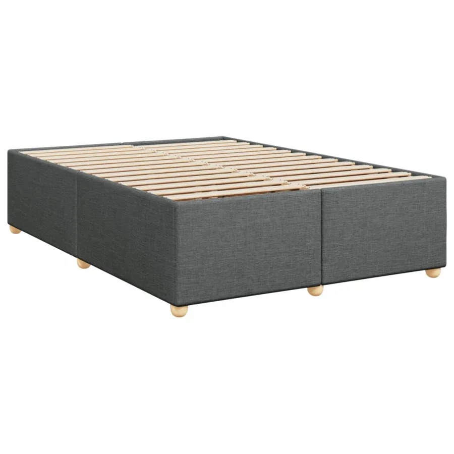Sommier à lattes de lit avec matelas Gris foncé 140x190cm Tissu - 9