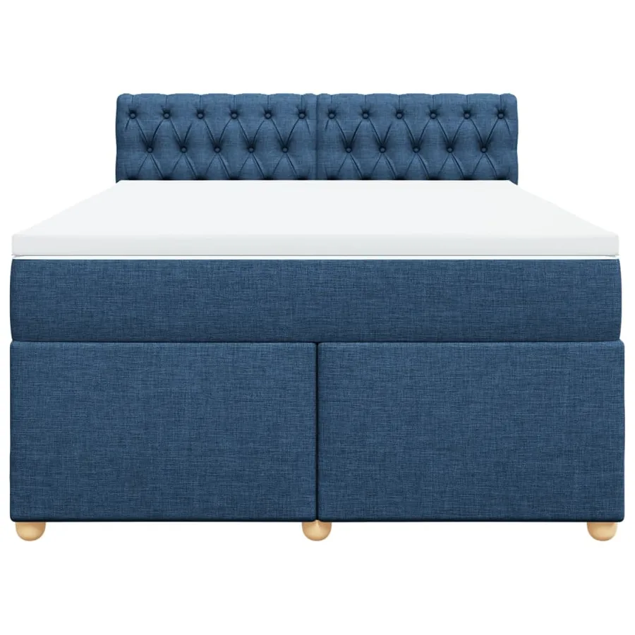 Sommier à lattes de lit avec matelas Bleu 140x200 cm Tissu - 6