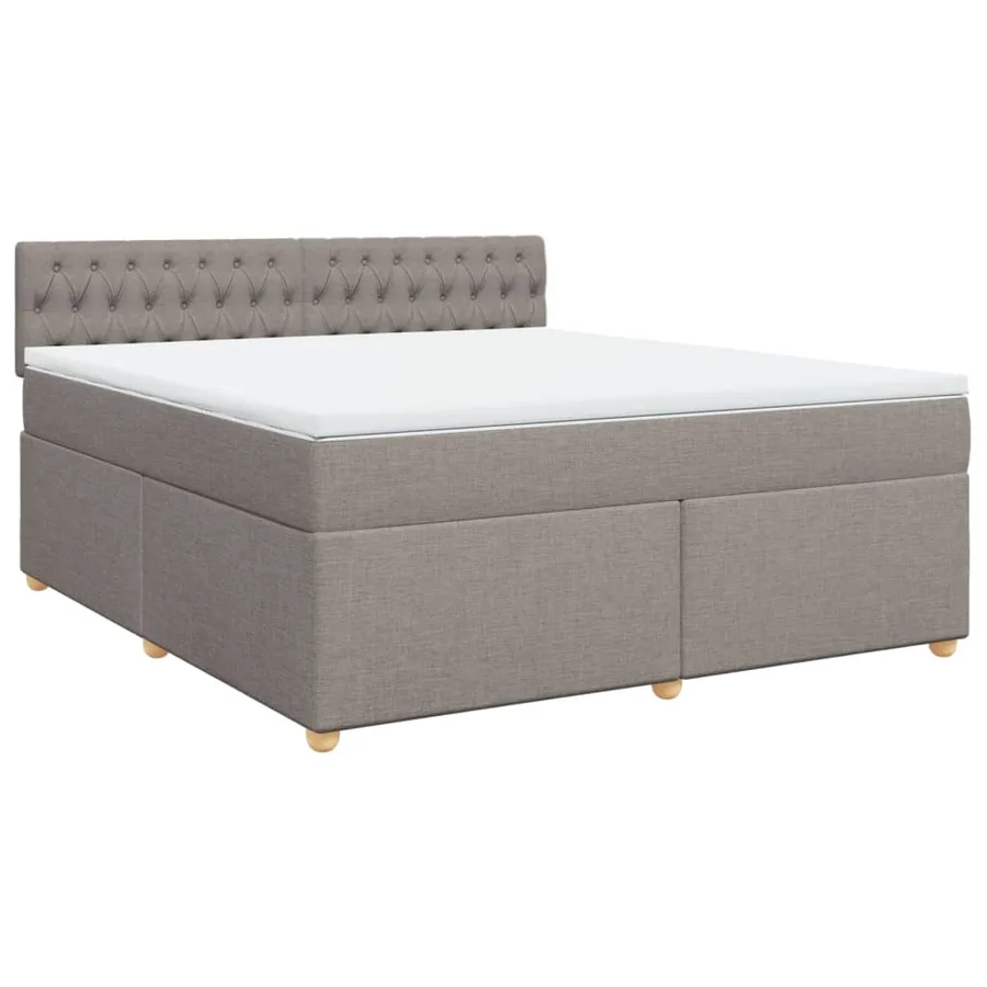 Sommier à lattes de lit avec matelas Taupe 180x200 cm Tissu - 2