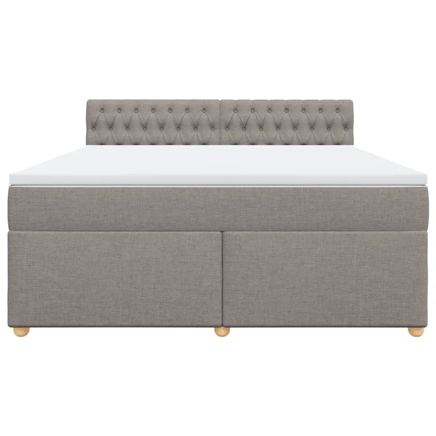 Sommier à lattes de lit avec matelas Taupe 180x200 cm Tissu - 4