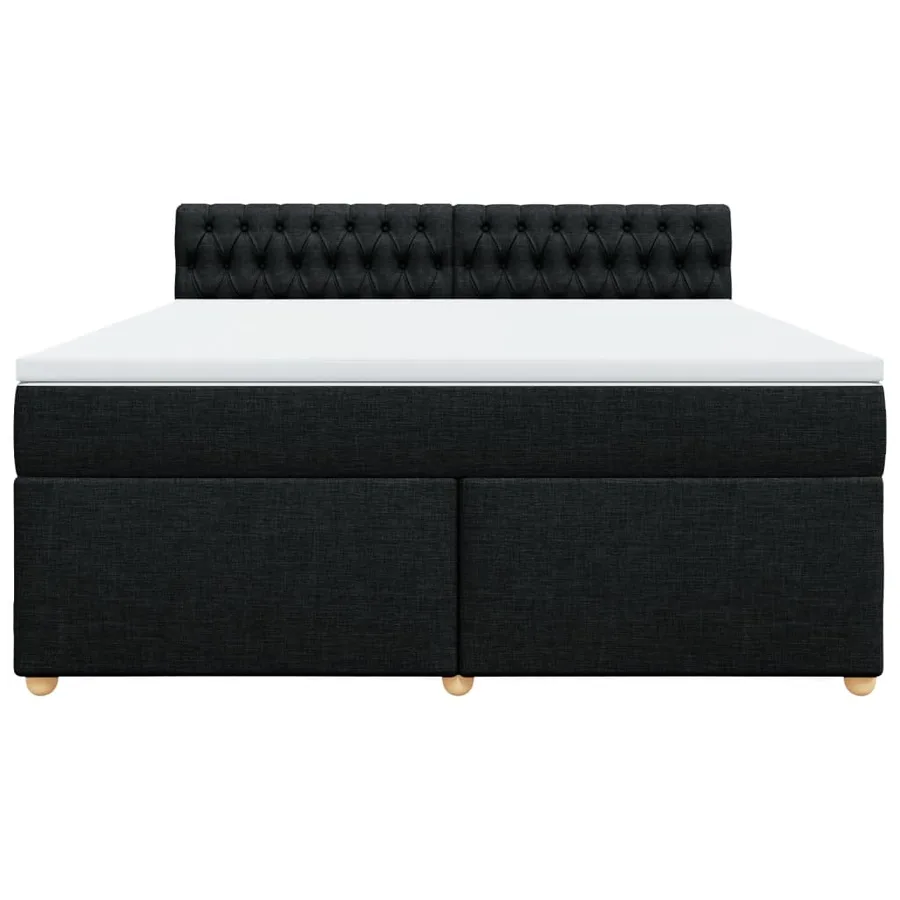 Sommier à lattes de lit avec matelas Noir 180x200 cm Tissu - 6