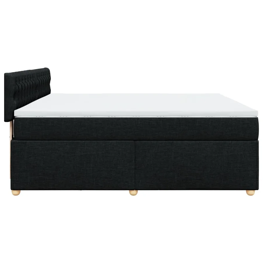 Sommier à lattes de lit avec matelas Noir 180x200 cm Tissu - 7