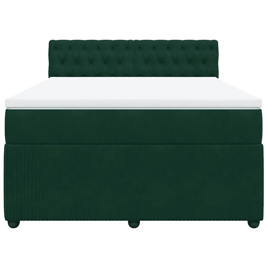 Sommier à lattes de lit et matelas Vert foncé 140x190cm Velours - 4
