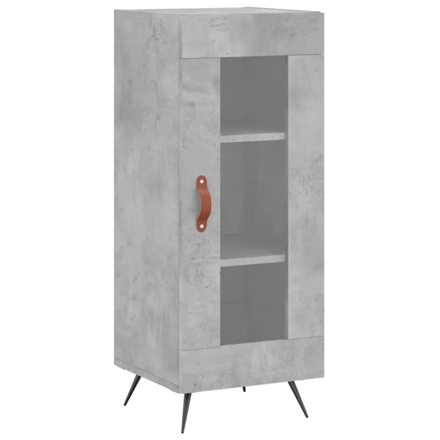 Buffet Gris béton 34,5x34x90 cm Bois d'ingénierie - 2