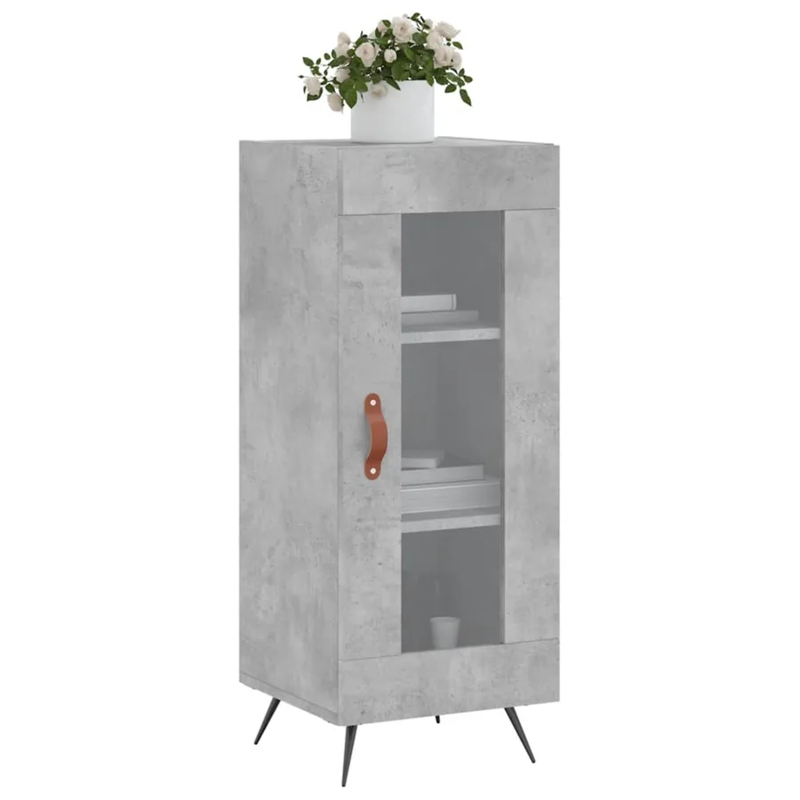 Buffet Gris béton 34,5x34x90 cm Bois d'ingénierie - 3