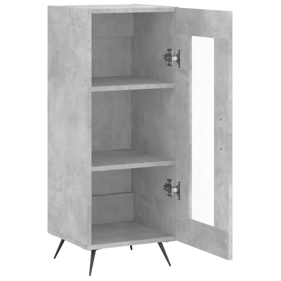 Buffet Gris béton 34,5x34x90 cm Bois d'ingénierie - 6