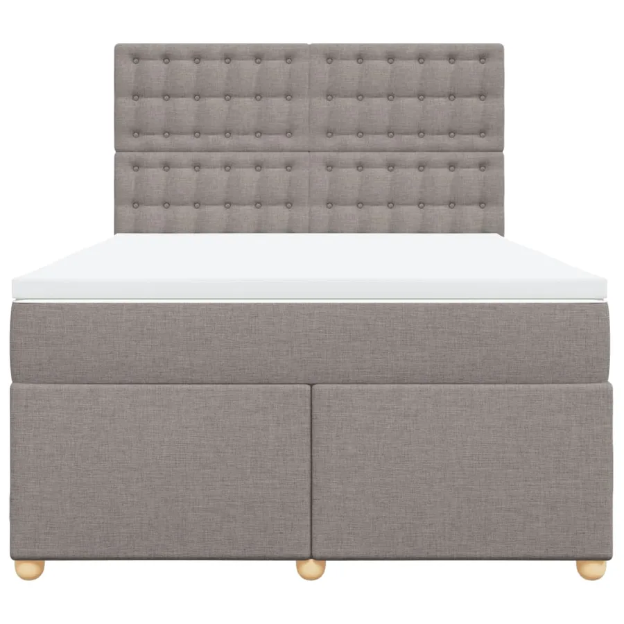 Sommier à lattes de lit avec matelas Taupe 140x190 cm Tissu - 6