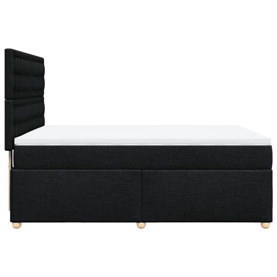 Sommier à lattes de lit avec matelas Noir 140x190 cm Tissu - 7