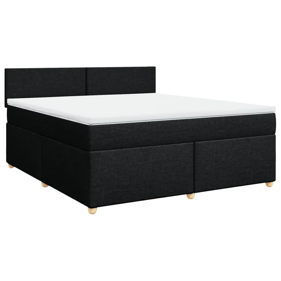 Sommier à lattes de lit avec matelas Noir 180x200 cm Tissu - 3