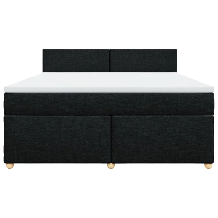 Sommier à lattes de lit avec matelas Noir 180x200 cm Tissu - 6