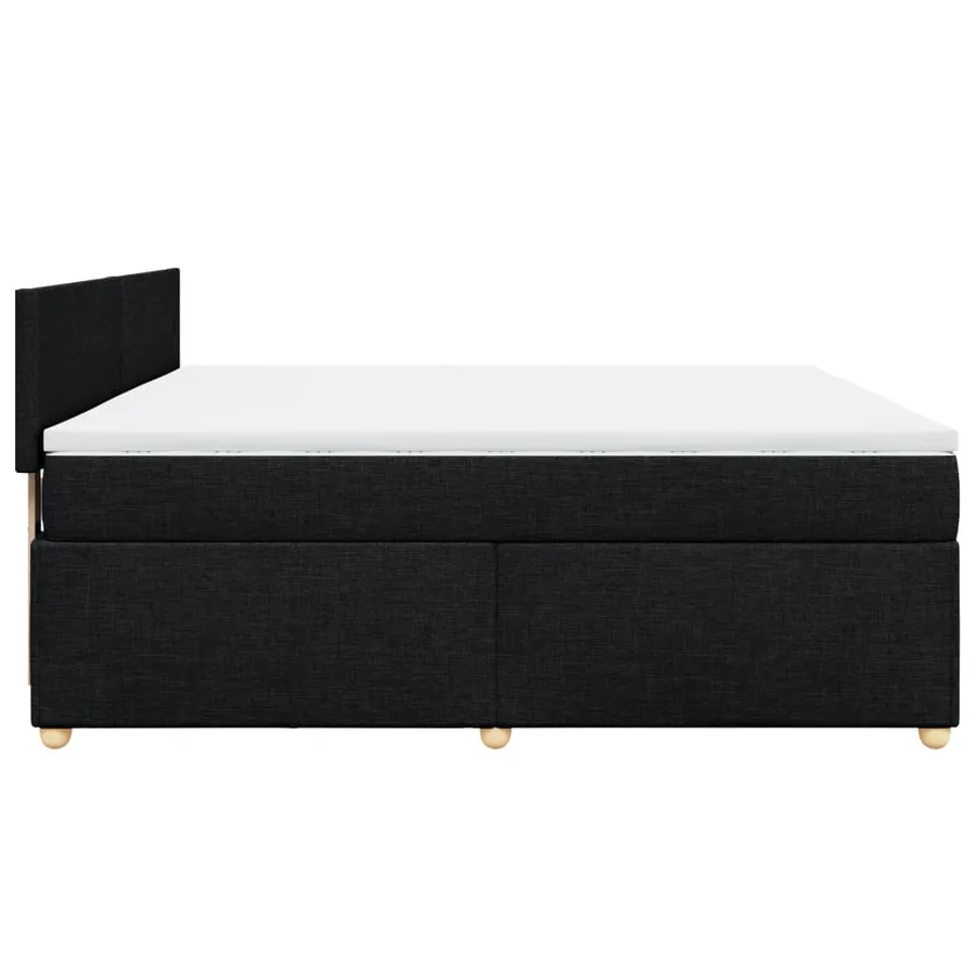 Sommier à lattes de lit avec matelas Noir 180x200 cm Tissu - 7