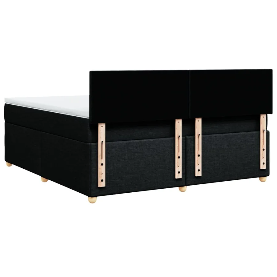 Sommier à lattes de lit avec matelas Noir 180x200 cm Tissu - 8