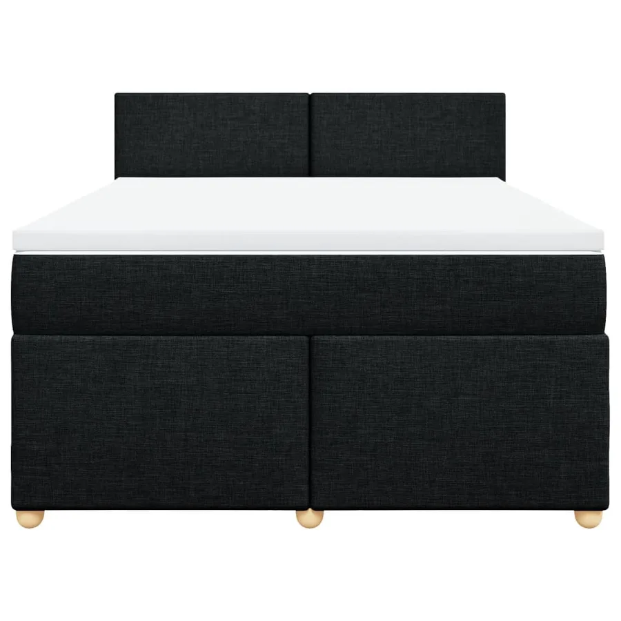 Sommier à lattes de lit avec matelas Noir 160x200 cm Tissu - 4