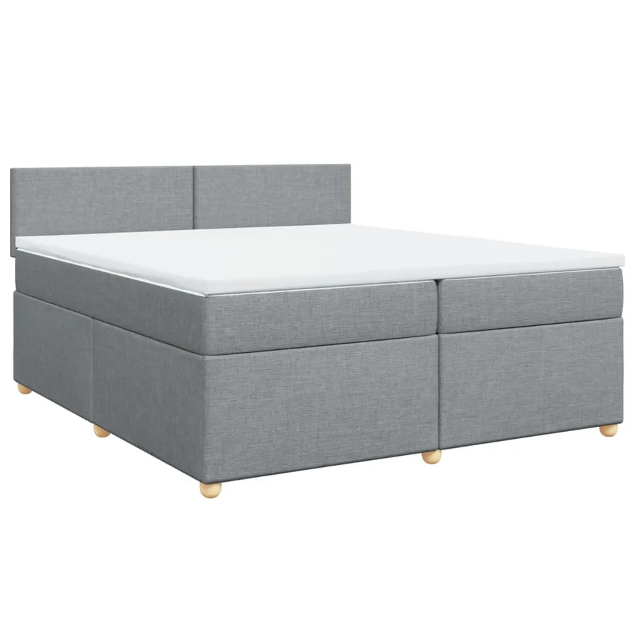 Sommier à lattes de lit avec matelas Gris clair 200x200cm Tissu - 3