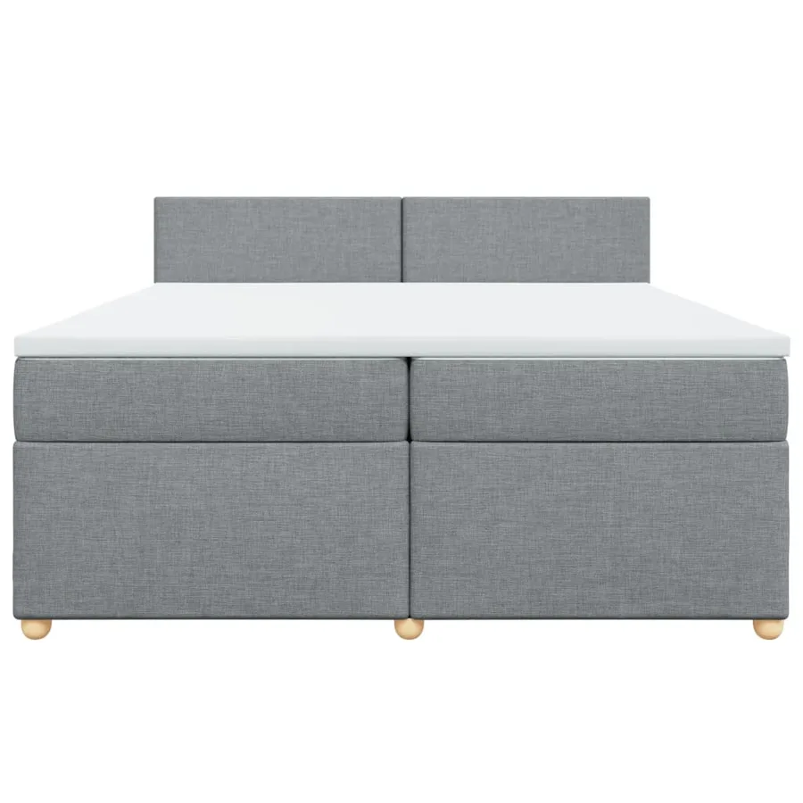 Sommier à lattes de lit avec matelas Gris clair 200x200cm Tissu - 6