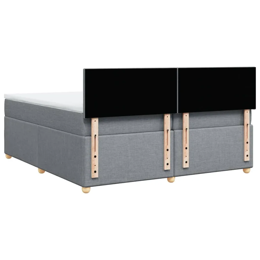 Sommier à lattes de lit avec matelas Gris clair 200x200cm Tissu - 8