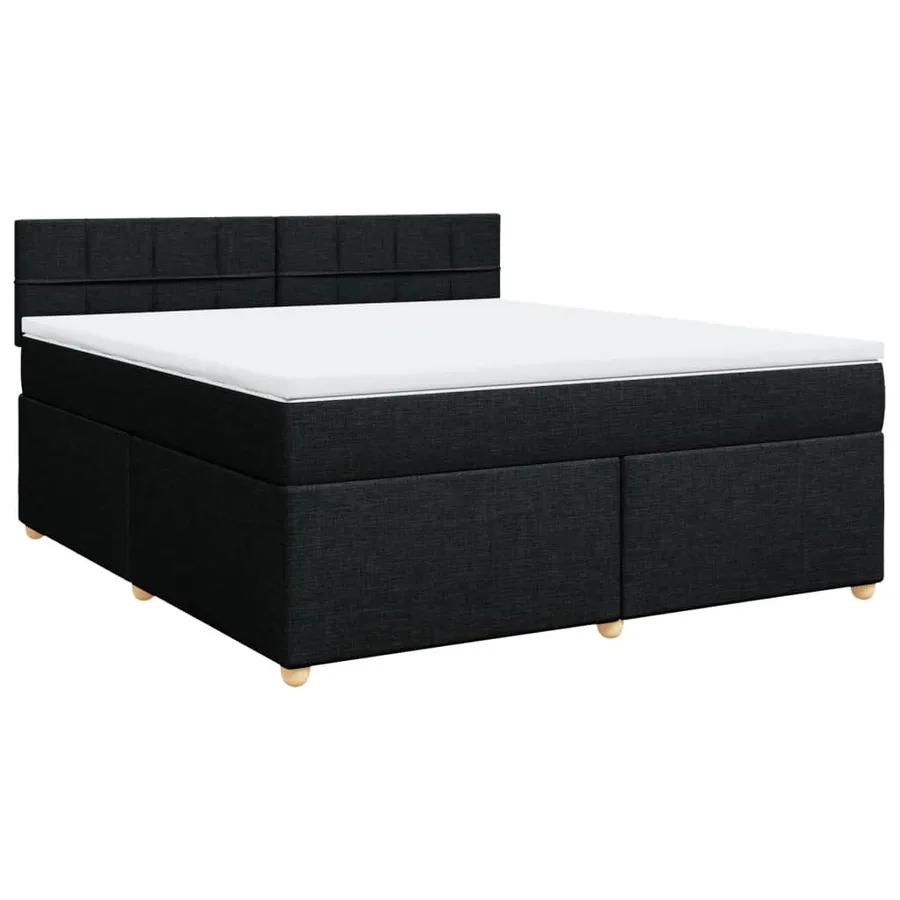 Sommier à lattes de lit avec matelas Noir 180x200 cm Tissu - 3