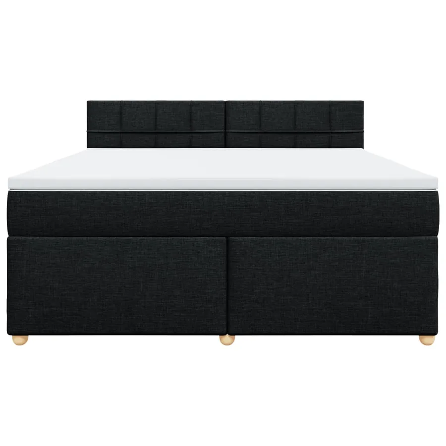 Sommier à lattes de lit avec matelas Noir 180x200 cm Tissu - 6