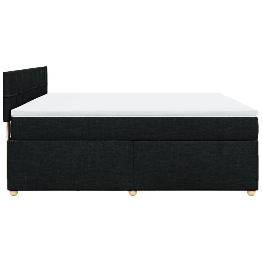 Sommier à lattes de lit avec matelas Noir 180x200 cm Tissu - 7