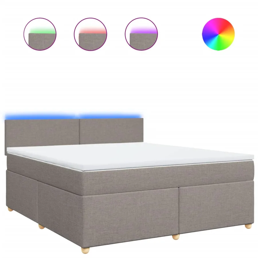 Sommier à lattes de lit avec matelas Taupe 180x200 cm Tissu - 2