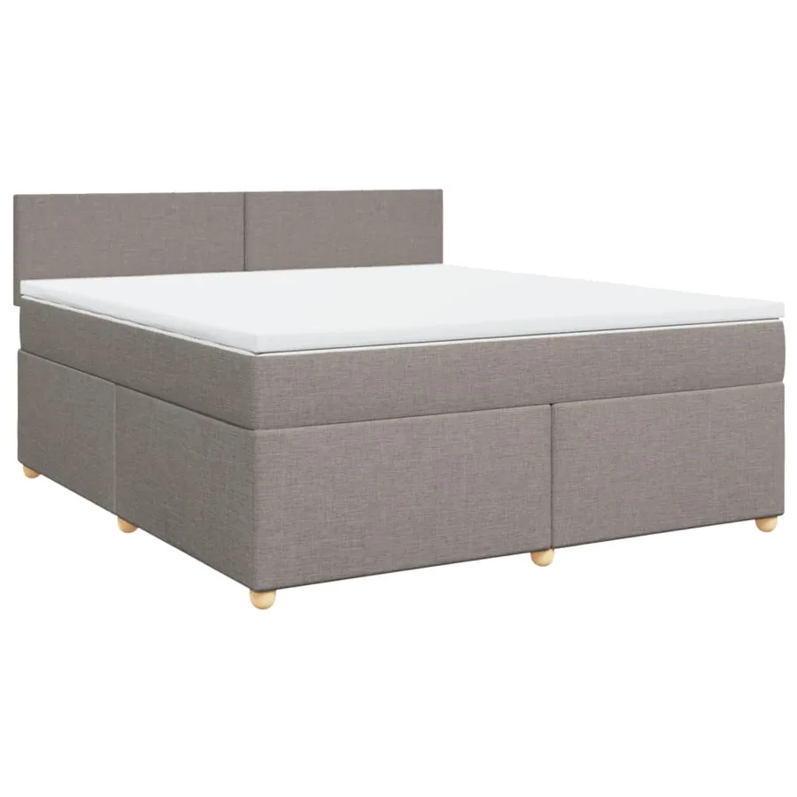 Sommier à lattes de lit avec matelas Taupe 180x200 cm Tissu - 3