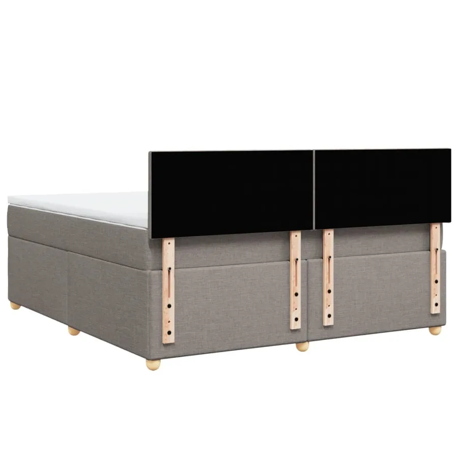 Sommier à lattes de lit avec matelas Taupe 180x200 cm Tissu - 8