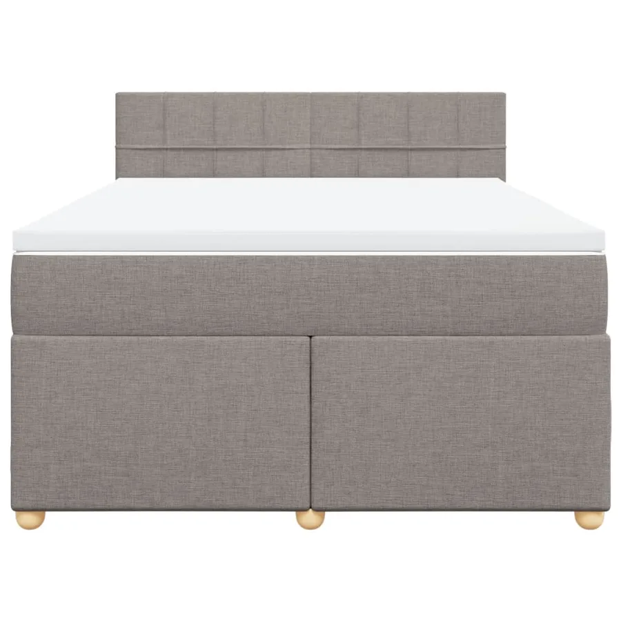 Sommier à lattes de lit avec matelas Taupe 160x200 cm Tissu - 6
