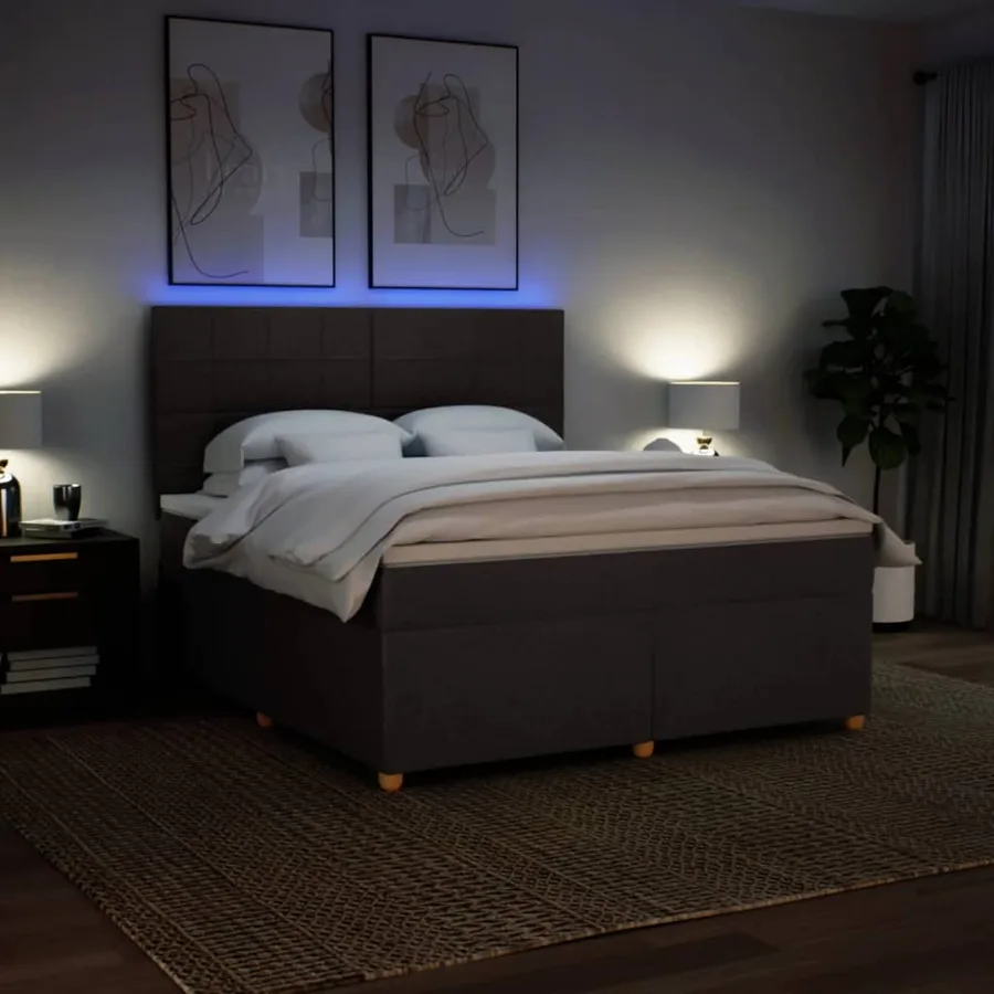 Sommier à lattes de lit avec matelas Marron foncé 180x200 cm - 5