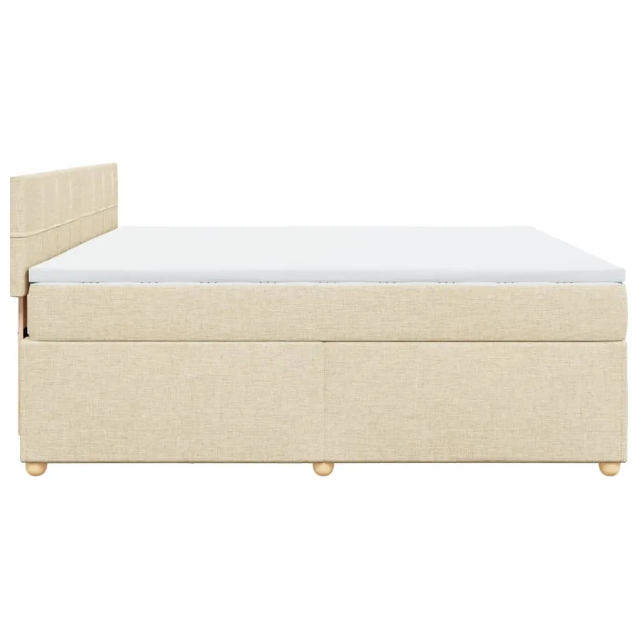 Sommier à lattes de lit avec matelas Crème 180x200 cm Tissu - 5