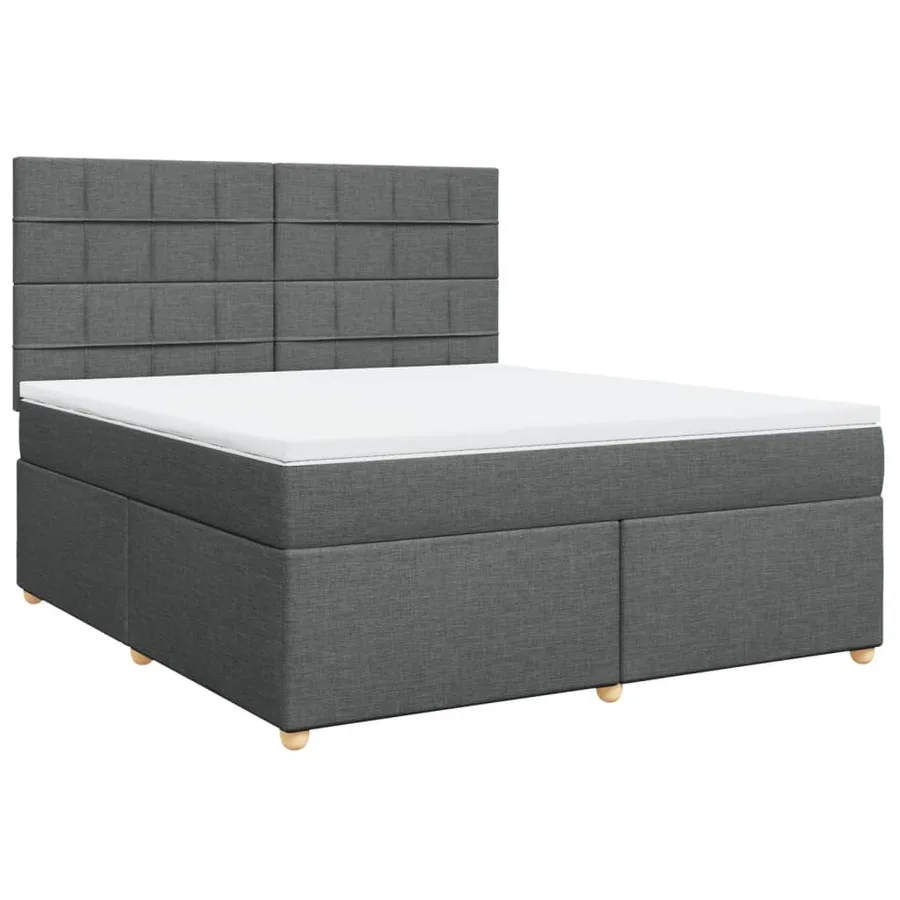 Sommier à lattes de lit avec matelas Gris foncé 180x200cm Tissu - 3