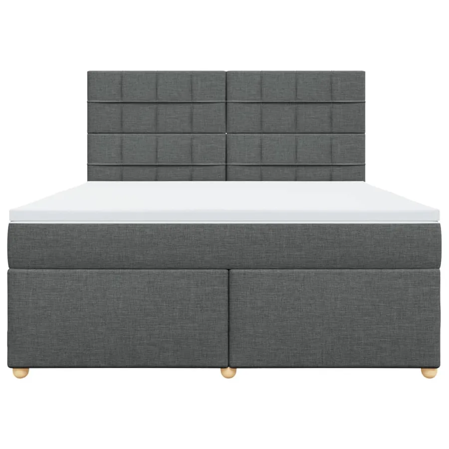 Sommier à lattes de lit avec matelas Gris foncé 180x200cm Tissu - 6