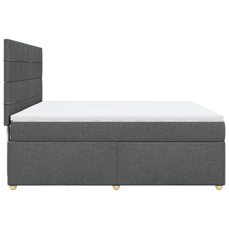 Sommier à lattes de lit avec matelas Gris foncé 180x200cm Tissu - 7