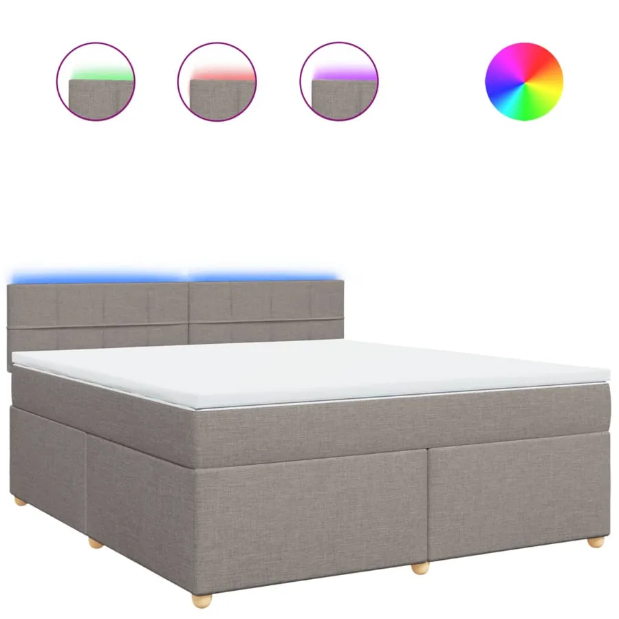 Sommier à lattes de lit avec matelas Taupe 180x200 cm Tissu - 2