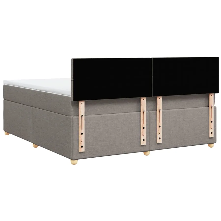 Sommier à lattes de lit avec matelas Taupe 180x200 cm Tissu - 8