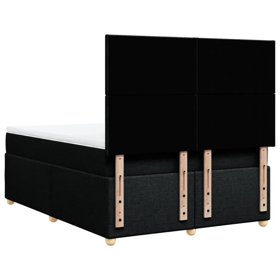 Sommier à lattes de lit avec matelas Noir 140x190 cm Tissu - 8