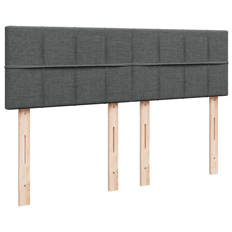 Sommier à lattes de lit avec matelas Gris foncé 140x190cm Tissu - 12
