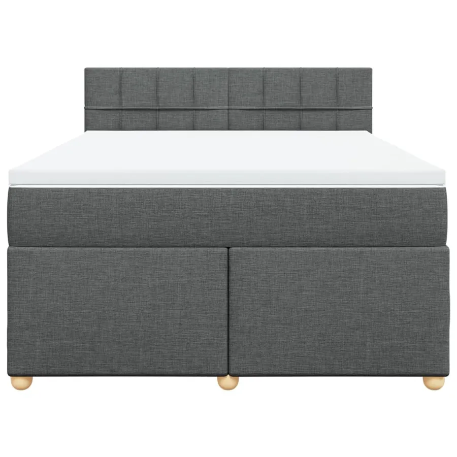 Sommier à lattes de lit avec matelas Gris foncé 140x190cm Tissu - 6