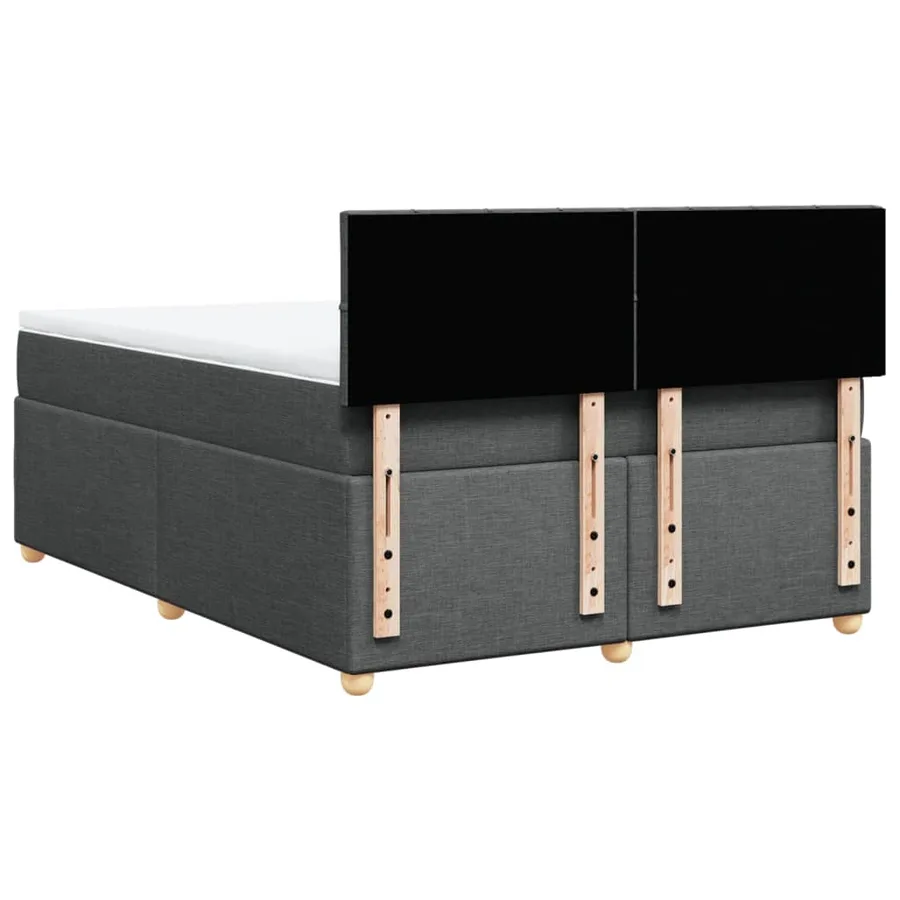 Sommier à lattes de lit avec matelas Gris foncé 140x190cm Tissu - 8