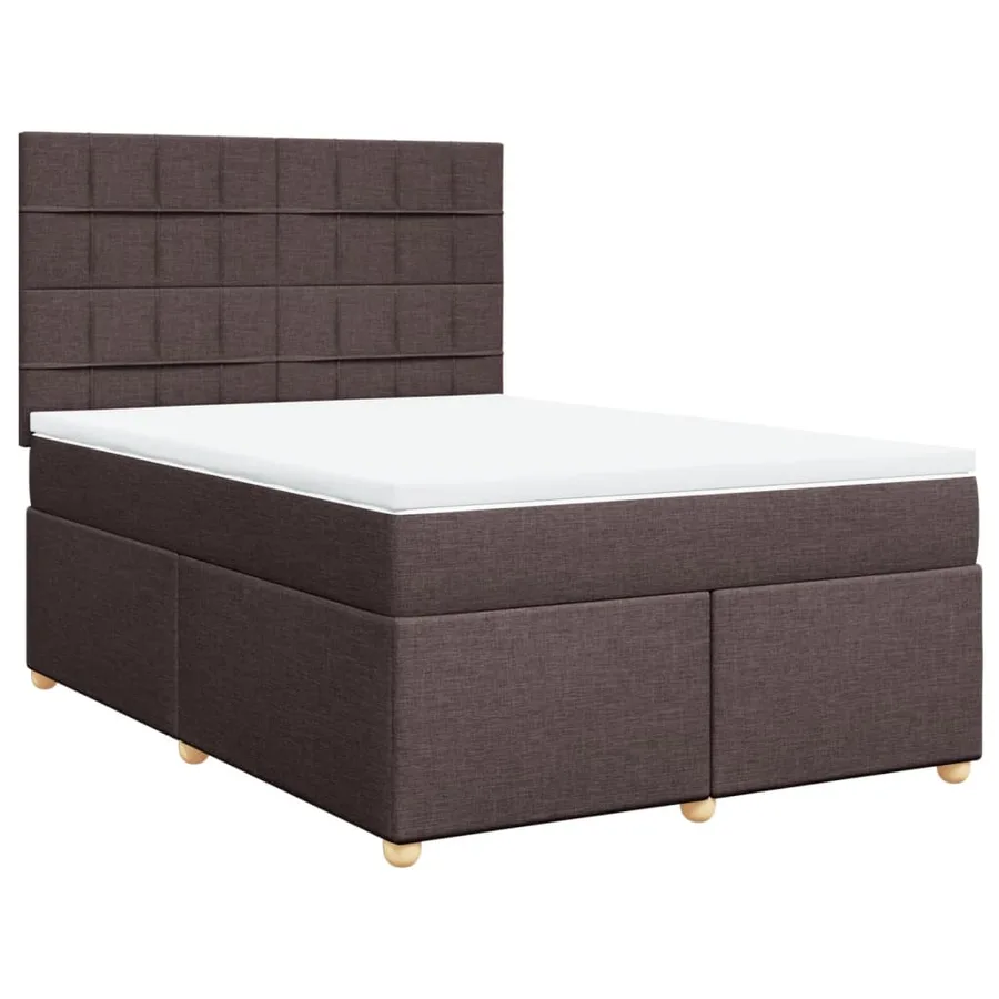 Sommier à lattes de lit avec matelas Marron foncé 140x190 cm - 2