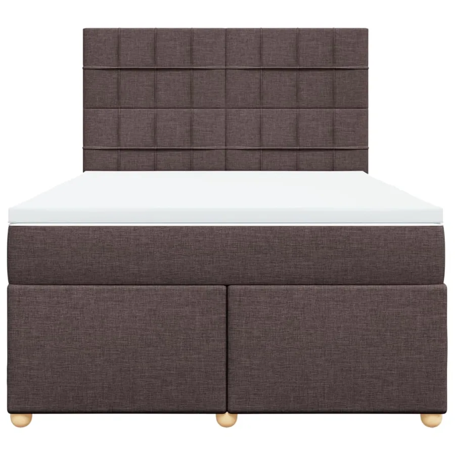 Sommier à lattes de lit avec matelas Marron foncé 140x190 cm - 4