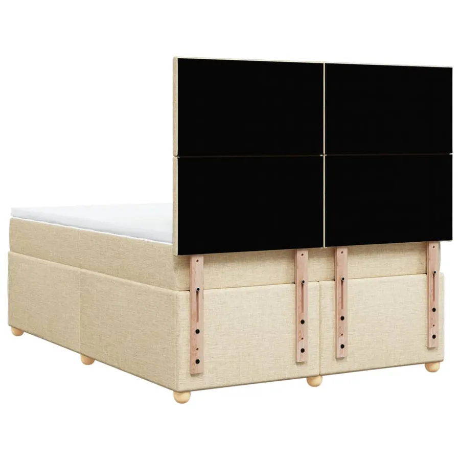 Sommier à lattes de lit avec matelas Crème 140x200 cm Tissu - 6