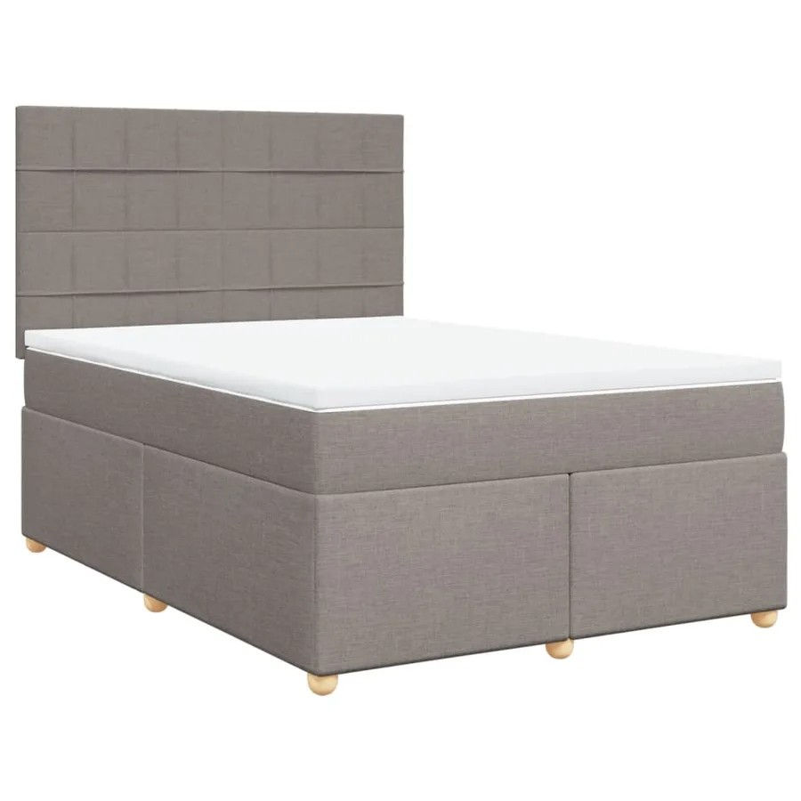 Sommier à lattes de lit avec matelas Taupe 140x190 cm Tissu - 3