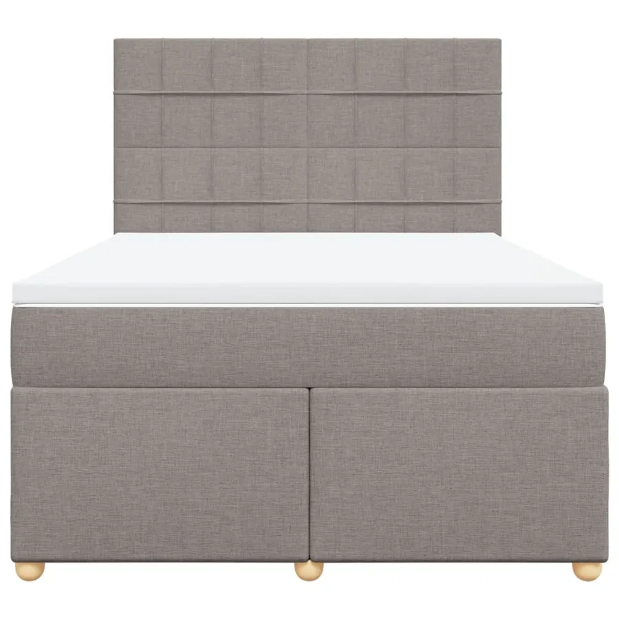 Sommier à lattes de lit avec matelas Taupe 140x190 cm Tissu - 6