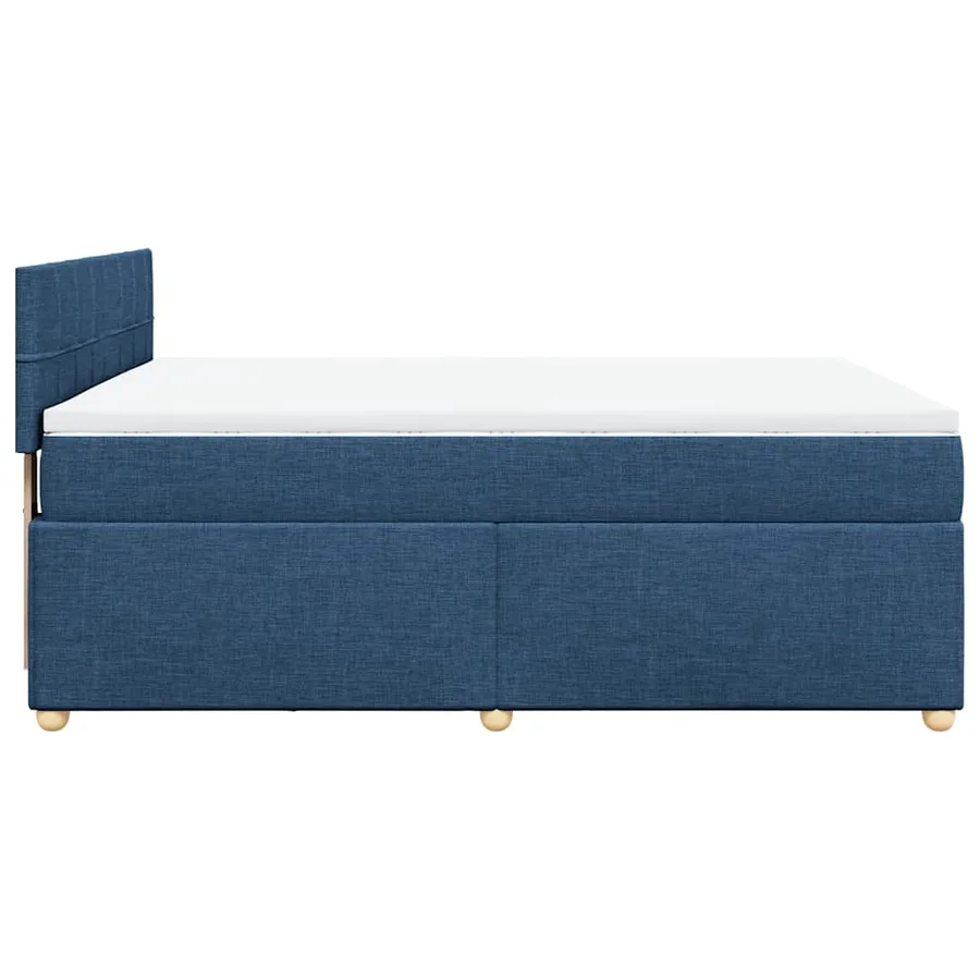 Sommier à lattes de lit avec matelas Bleu 140x190 cm Tissu - 7