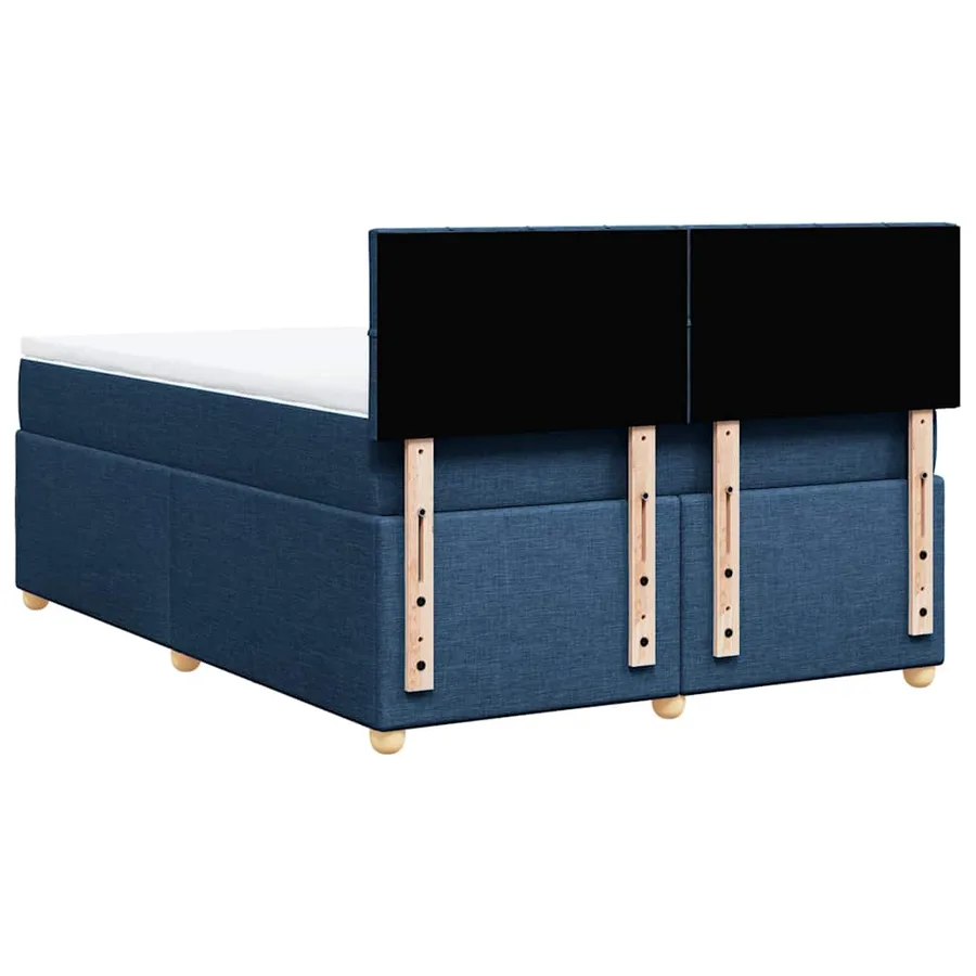 Sommier à lattes de lit avec matelas Bleu 140x190 cm Tissu - 8