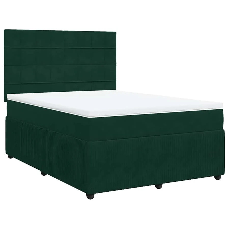 Sommier à lattes de lit et matelas Vert foncé 140x190cm Velours - 2