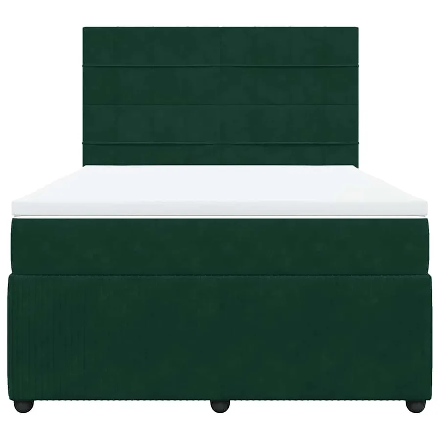 Sommier à lattes de lit et matelas Vert foncé 140x190cm Velours - 4