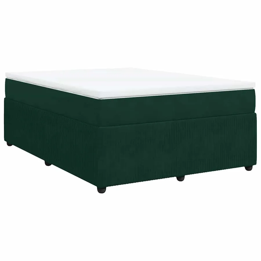 Sommier à lattes de lit et matelas Vert foncé 140x190cm Velours - 2