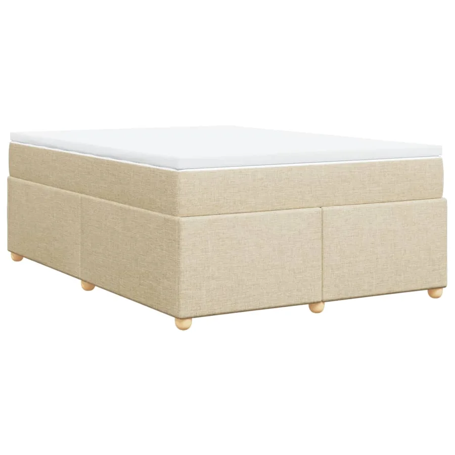 Sommier à lattes de lit avec matelas Crème 140x190 cm Tissu - 9
