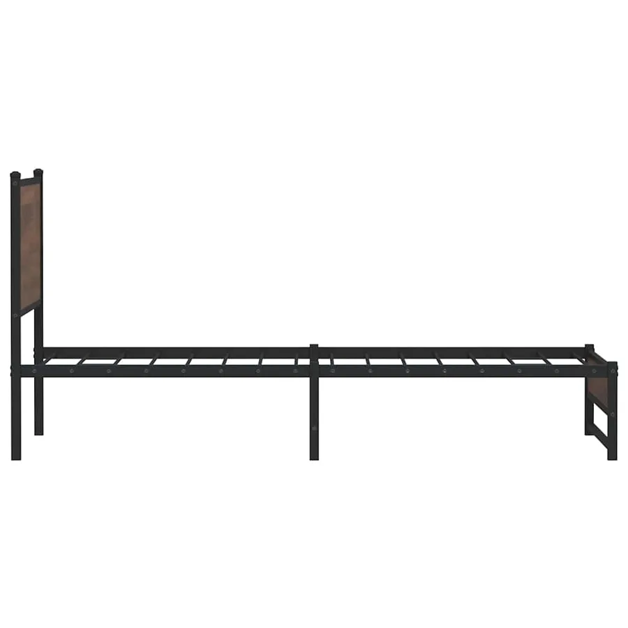 Cadre de lit en métal sans matelas chêne marron 100x200 cm - 6